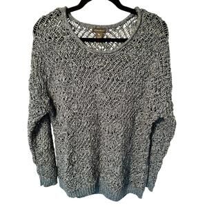 Eddie Bauer Women’s Grey Blue Open Weave Sweater XL